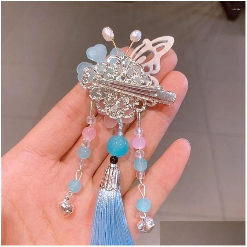 hair accessories clip tassel hanfu ornament headdress alloy pearl accessory kids girl hairpin chinese style barrettes