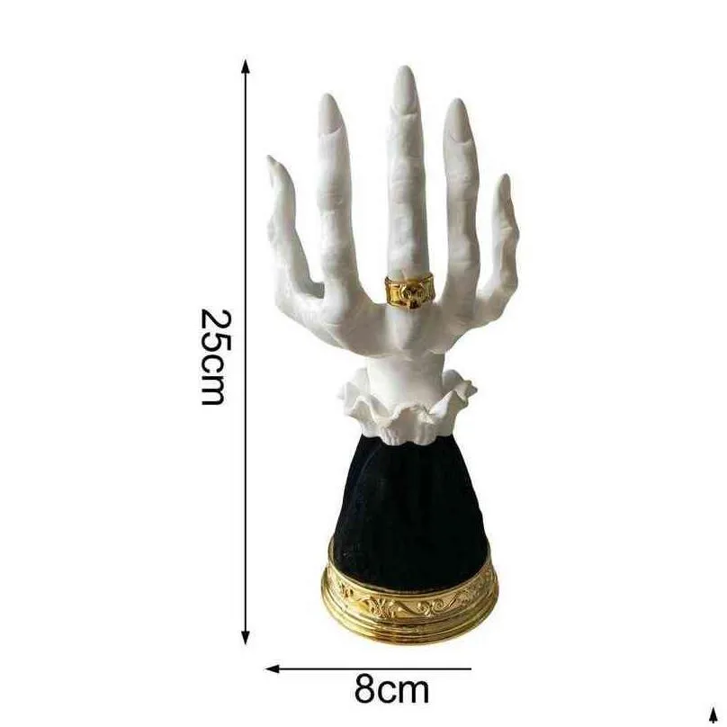 witch hand candle holder handmade resin scary skulls candlestick decor figurines home decoration art gift for halloween home h1222