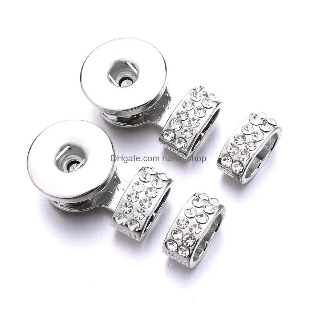 silver metal 18mm ginger snap button base connectors for diy snaps leather bracelet jewelry making accessorie