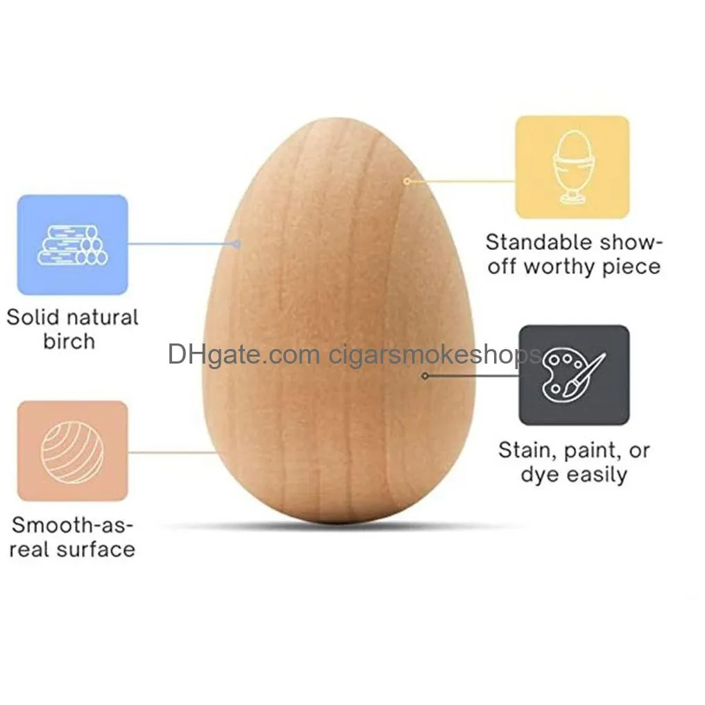 factory home decor smooth standable wooden easter eggs to paint quality small for crafts paint 2 in