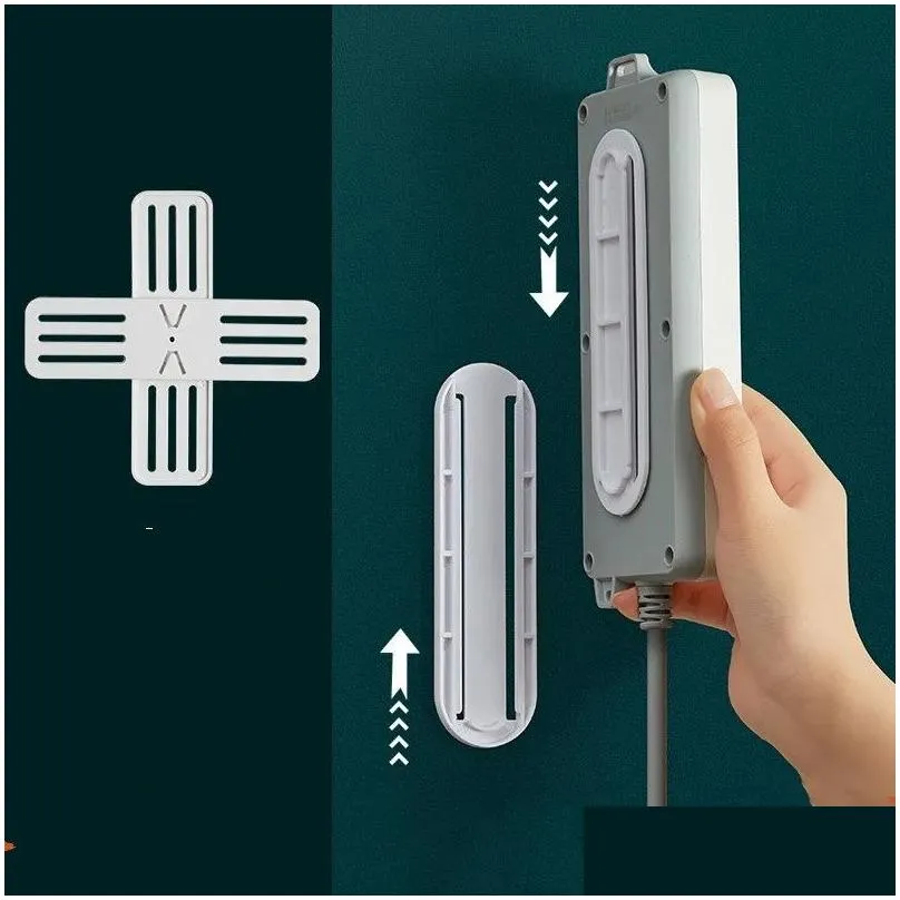 rotatable power plugs socket holders wall storage hook multipurpose self adhesive powers strip fixator power cord holder plug socke
