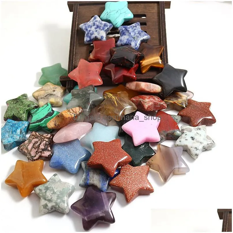 natural stone crystal 30mm star ornaments quartz healing crystals energy reiki gem jewelry making accessories living room decoration