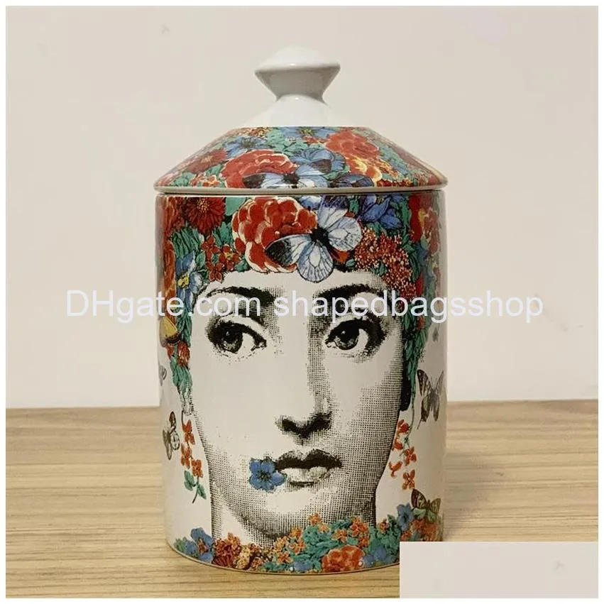 flower style butterfly girl lady face decorative jar candle holder makeup pen jewellery storage box with lid ceramic crafts310f