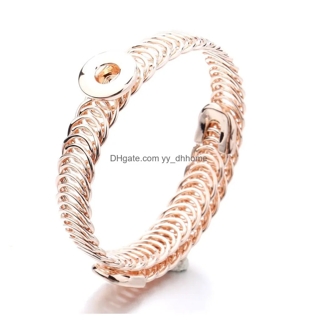 gold silver metal 12mm snap button bracelets bangles ginger snaps buttons jewelry for women men