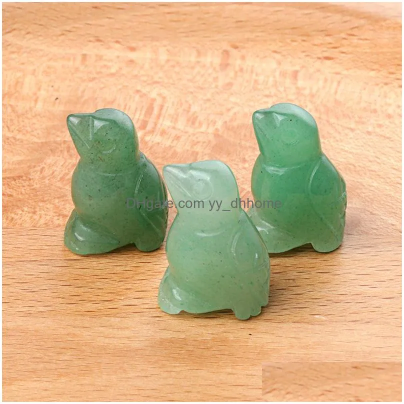 natural stone carving 1 inch lovely bird crafts ornaments rose quartz crystal healing agate animal decoration