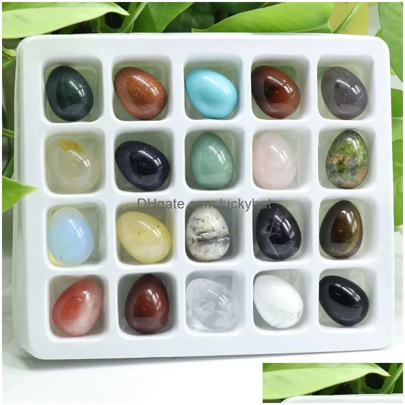 natural stone egg shaped 16x22mm crystal jade tiger eye small egg rose quartz tigers eye opal ornaments jewelry accessory