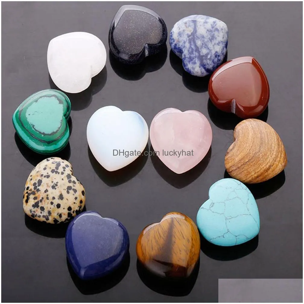 natural crystal stone ornaments carved 30x12mm heart chakra reiki healing quartz mineral tumbled gemstones hand home decor