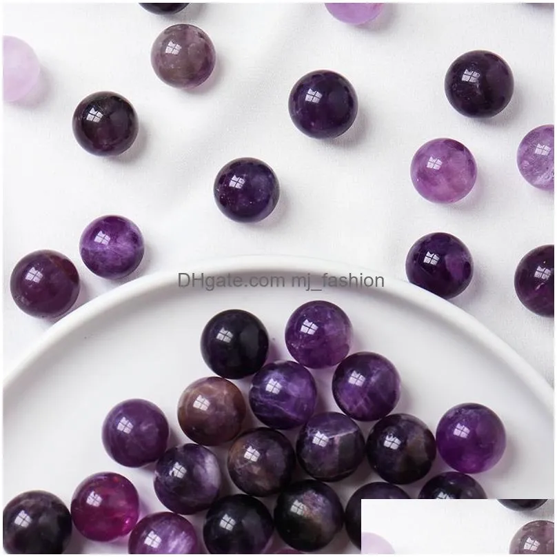 natural stone 15mm amethyst ball bead palm quartz mineral crystal tumbled gemstones hand piece home decoration accessories gift