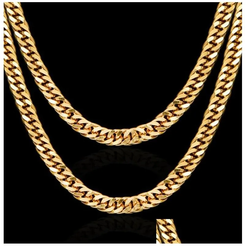 fine wedding jewelry 24k real yellow gold chain inish solid heavy 8mm xl miami cuban curn link necklace chain packaged unconditional