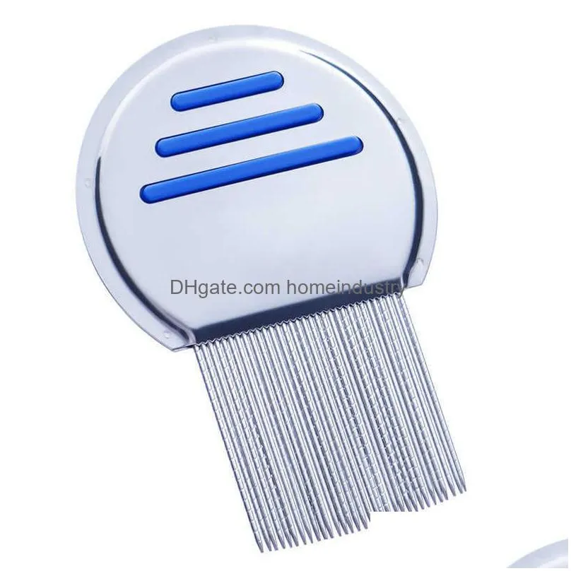 stainless steel terminator lice comb nit kids hair rid headlice super density teeth remove nits comb metal hair brushes hair