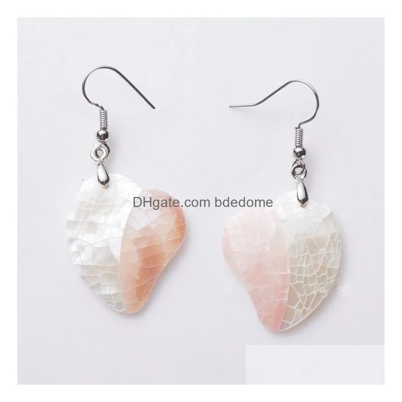 heart jewelry lovely design for women girls paua earring abalone shell heart dangle earrings 5 pairs