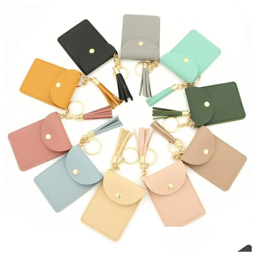 ups new women wristlet card holder silicone chain beaded bangle wallet bracelet keychain pocket coin purse leather tassel key ring