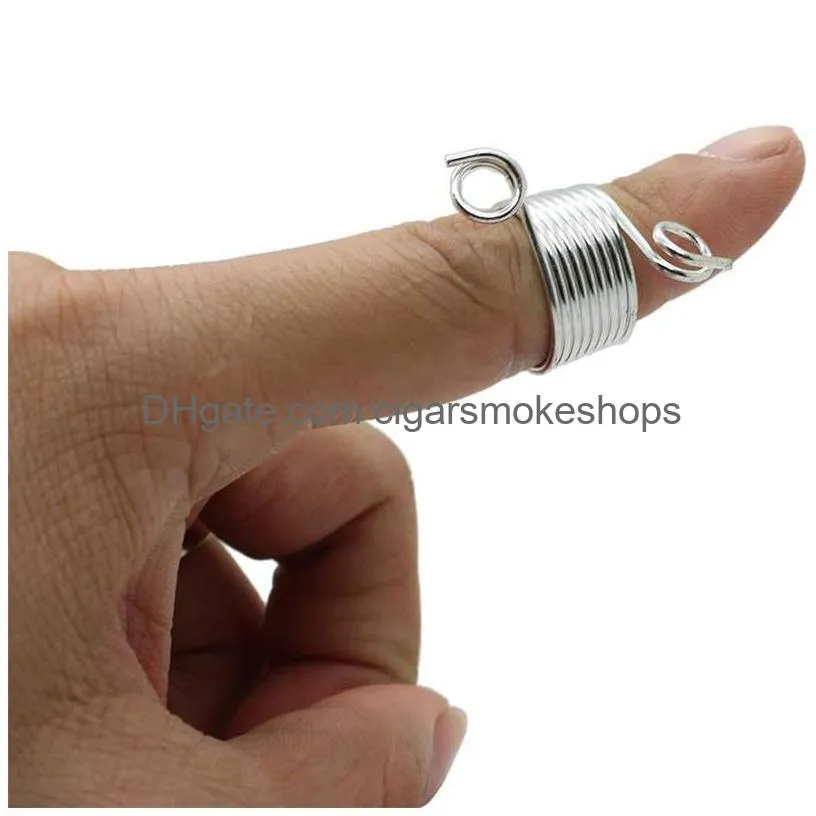 sewing metal yarn guide knitting thimble stainless steel thimble finger ring for knitting crafts accessories tool kdjk2301