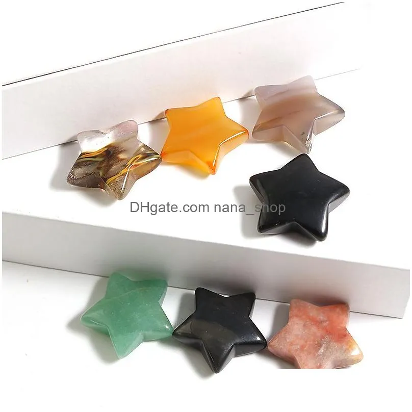 natural stone crystal 30mm star ornaments quartz healing crystals energy reiki gem jewelry making accessories living room decoration