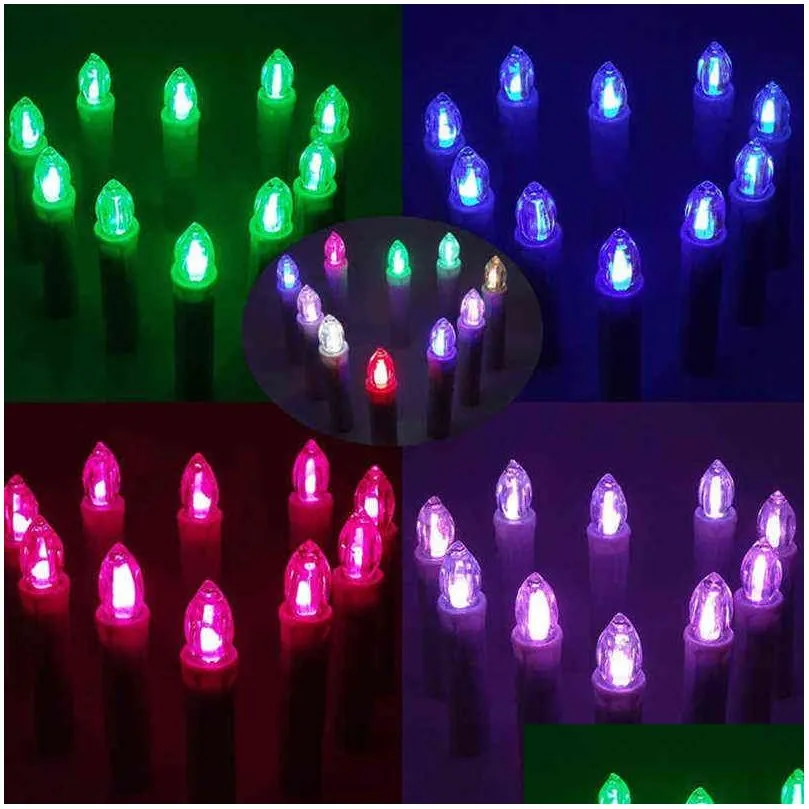 led candles colorful battery-operated fake candle christmas tree light with timer remote and clip decorative for halloween black h1222