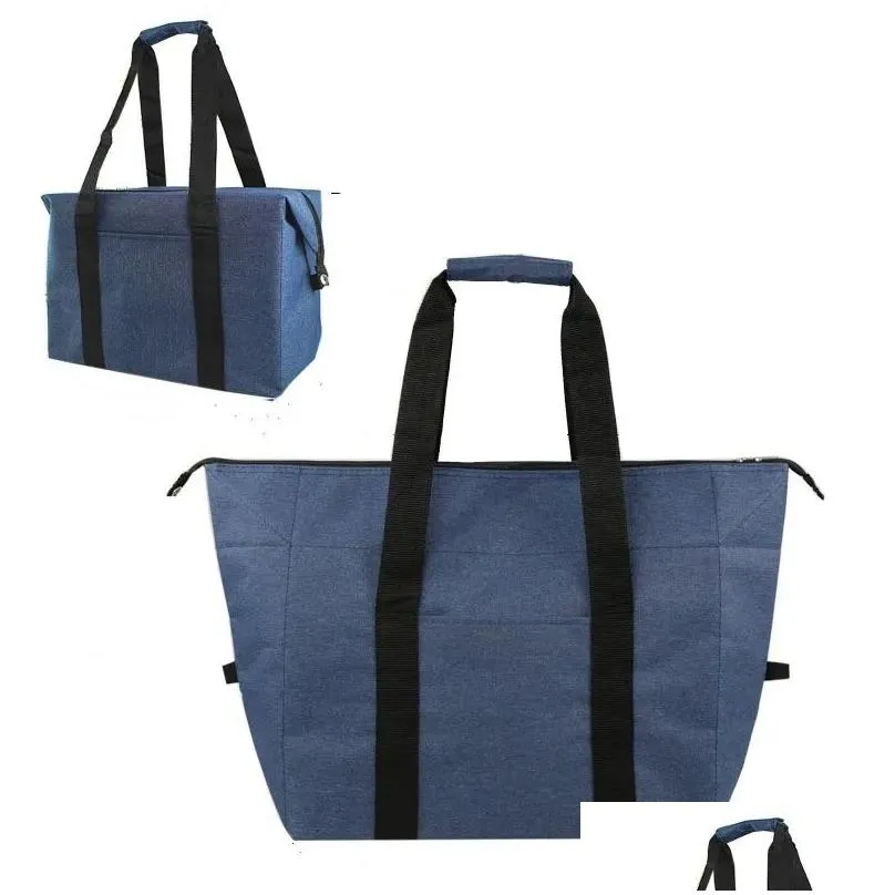 folding cooler bag large capacity ice pack outdoor portable aluminum foil -keeping picnic bag multifunctional shopping bag