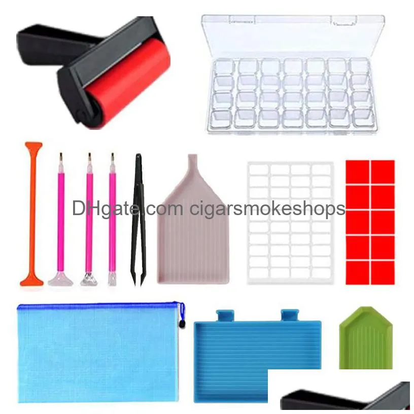 22 pieces 5d diamonds painting tools and accessories kits with diamond painting roller and diamond embroidery box for adults or kid