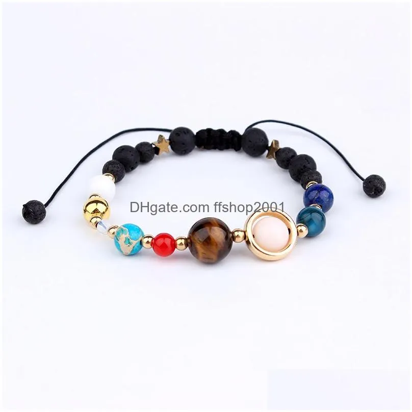 universe galaxy the eight planets in the solar system guardian star natural stone lava beads aromatherapy  oil diffuser