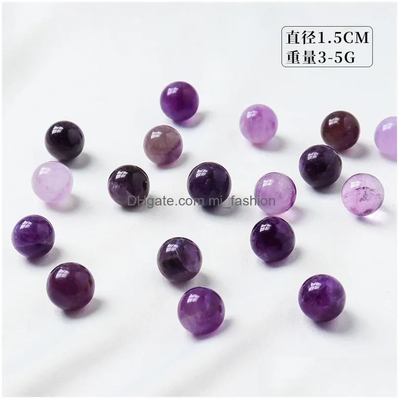natural stone 15mm amethyst ball bead palm quartz mineral crystal tumbled gemstones hand piece home decoration accessories gift
