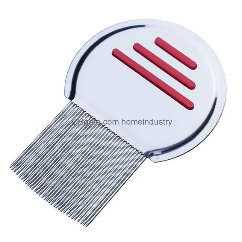 stainless steel terminator lice comb nit kids hair rid headlice super density teeth remove nits comb metal hair brushes hair