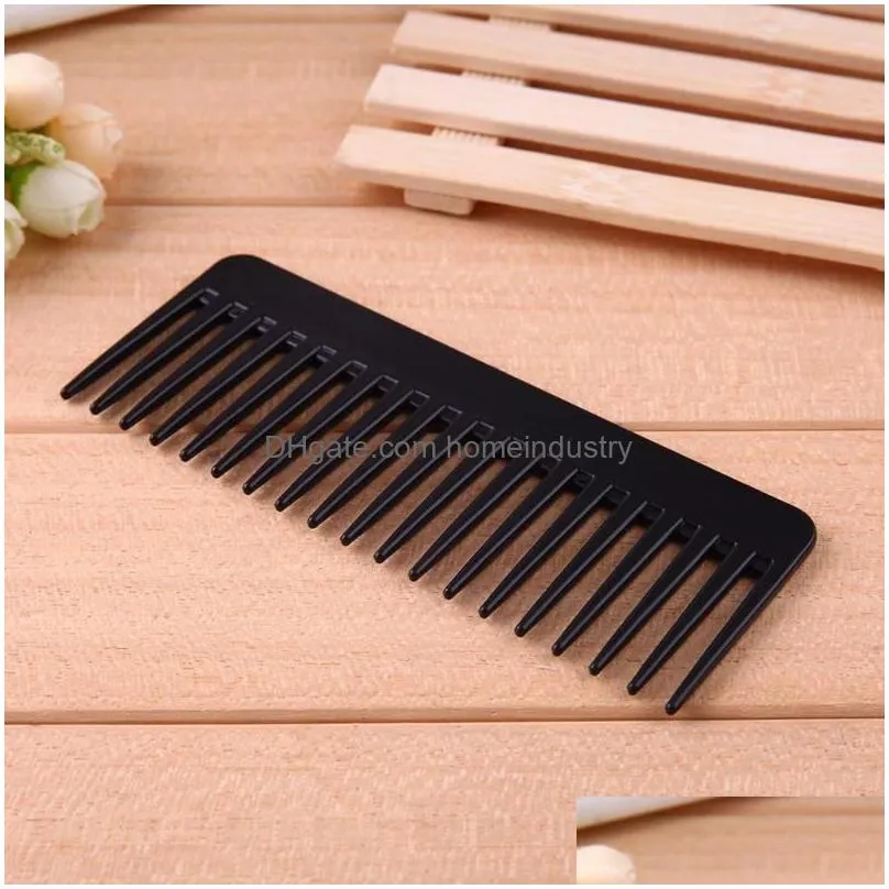 hair brushes black plastic wide teeth comb wavy hair styling detangling