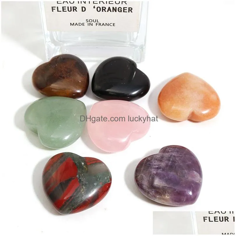 natural crystal stone ornaments carved 30x12mm heart chakra reiki healing quartz mineral tumbled gemstones hand home decor