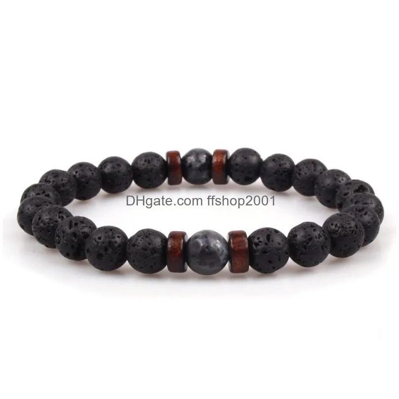 3styles volcano lava stone wood bead bracelet diy essential oil diffuser bracelet for women men jewelry