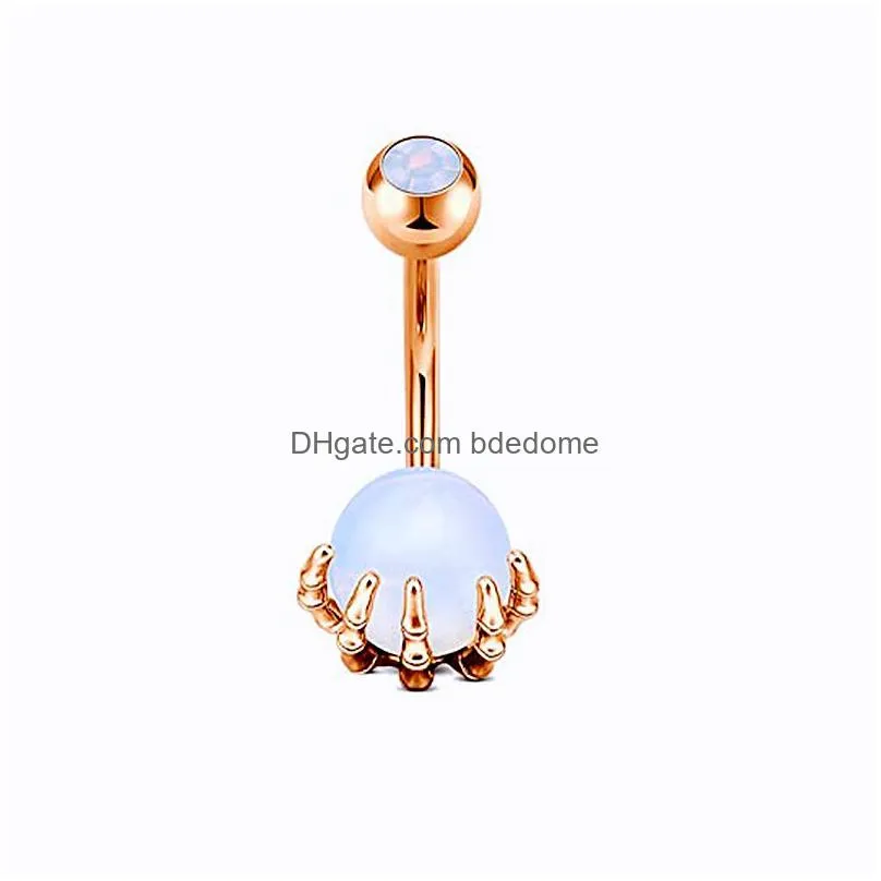 navel bell button rings piercing for women skull finger ball surgical steel summer beach fashion body jewelry