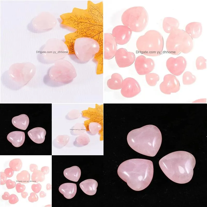 natural stone 25mm non-porous pink rose quartz heart chakra healing stone guides meditation ornaments jewelry accessory
