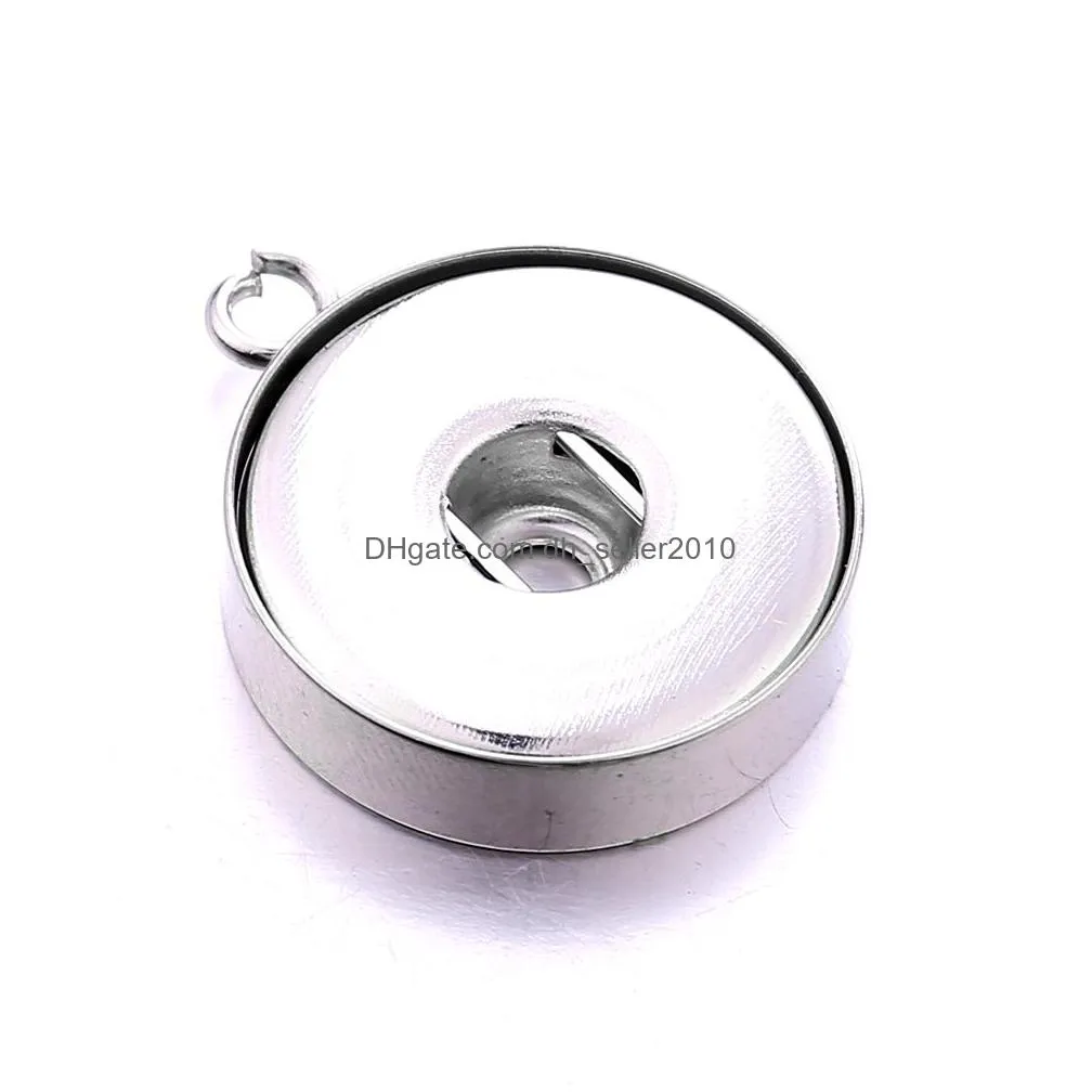 stainless steel 12mm 18mm snap button charms pendants buttons to make diy snaps bracelet necklace snap jewelry