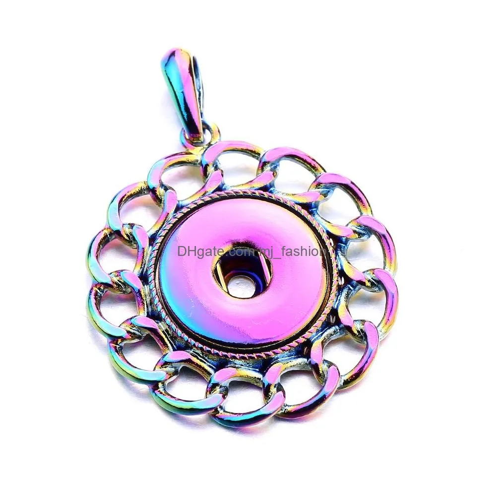 electroplating styles snap button necklace 18mm ginger snaps buttons hollow out charms necklaces for women jewelry