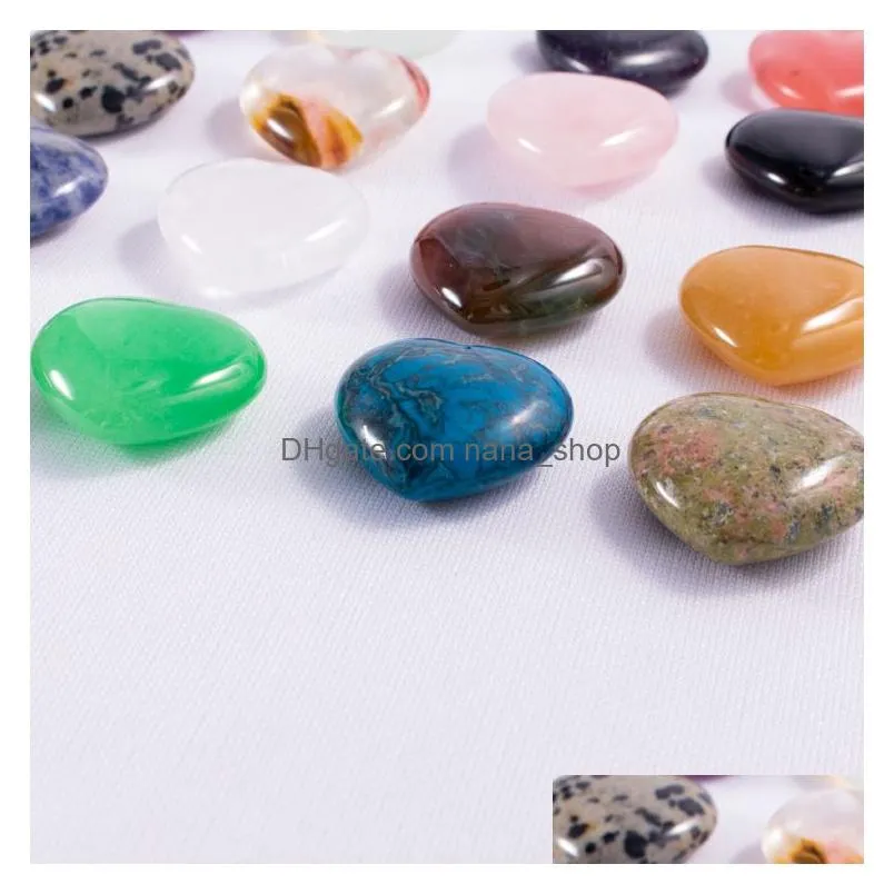 25mm love hearts natural crystal stone craft ornaments quartz healing crystals energy reiki gem living room decoration