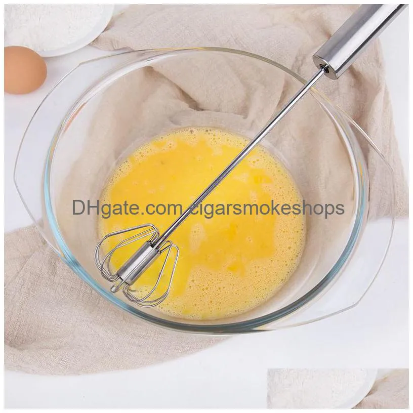 semi-automatic egg whisk stainless steel hand push blender egg beater milk frother mixer stirrer kitchen versatile stiring tool