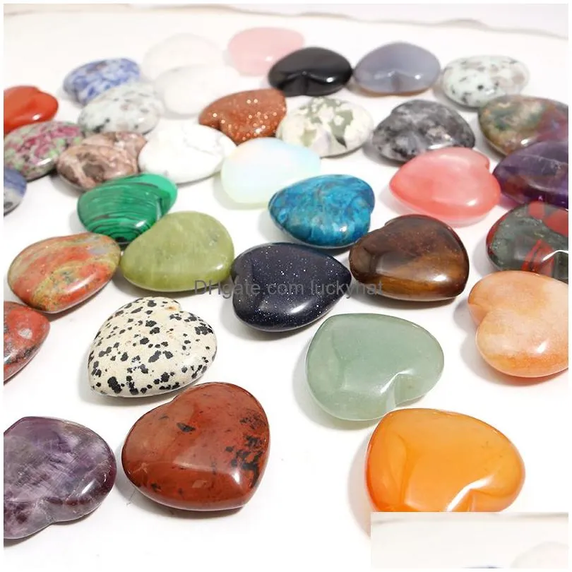 natural crystal stone ornaments carved 30x12mm heart chakra reiki healing quartz mineral tumbled gemstones hand home decor