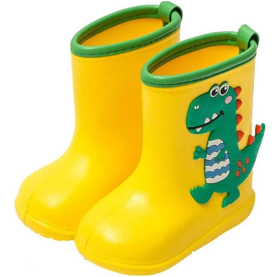 cartoon rain gear cute dinosaur children rains shoes for boys girls waterproof eva rubber non slip toddler kids rain boots