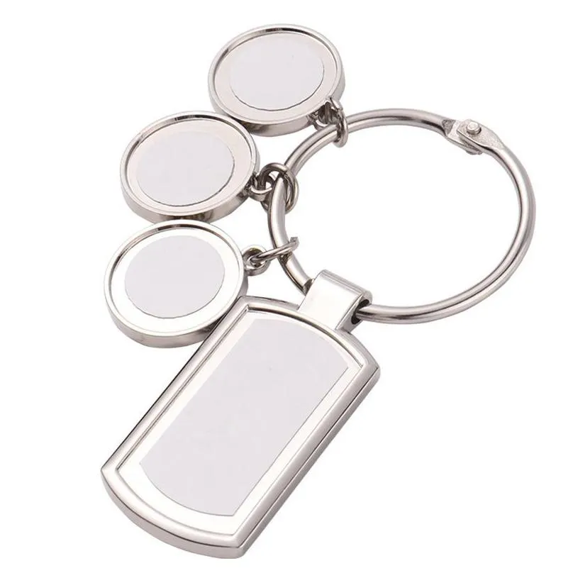 party favor 6 circles sublimation blank keychain with key ring heat transfer keychain for christmas valentine graduation day present