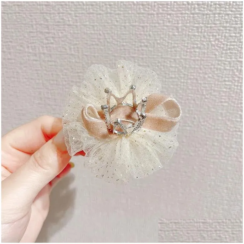 children lace bowknot crown hair clip sweet bobby pin baby girl pincess barrette side hairclip hair accessories