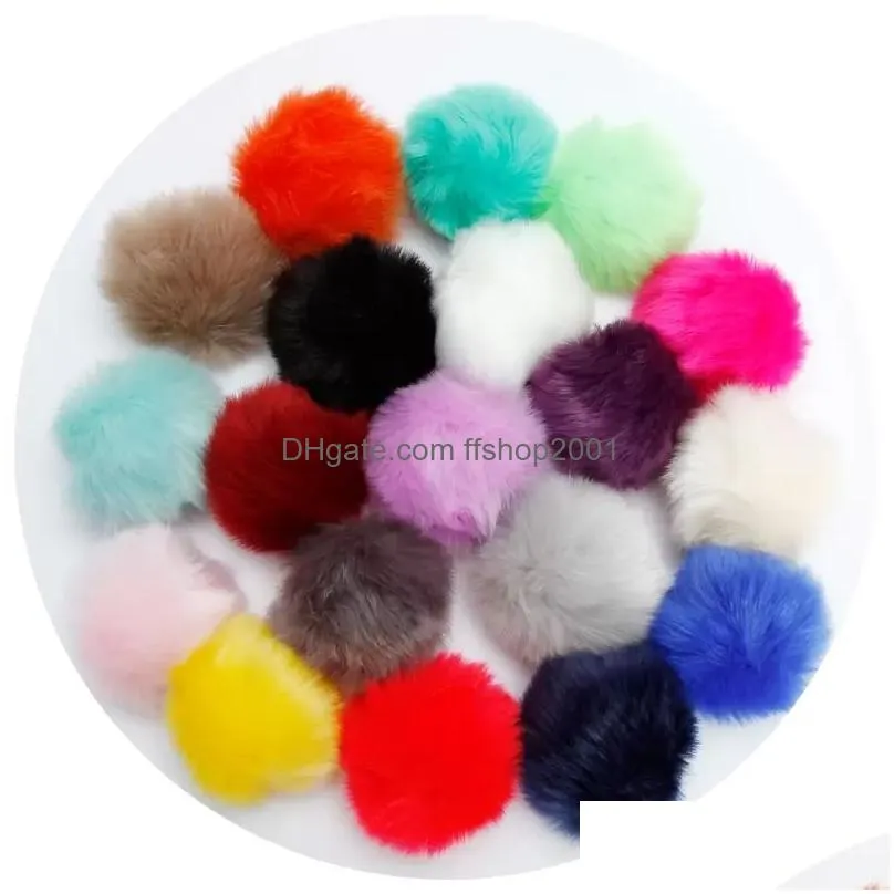 fluffy pom pom keychain soft faux rabbit fur ball car keyring pompom key chains holder women bag pendant jewelry gifts