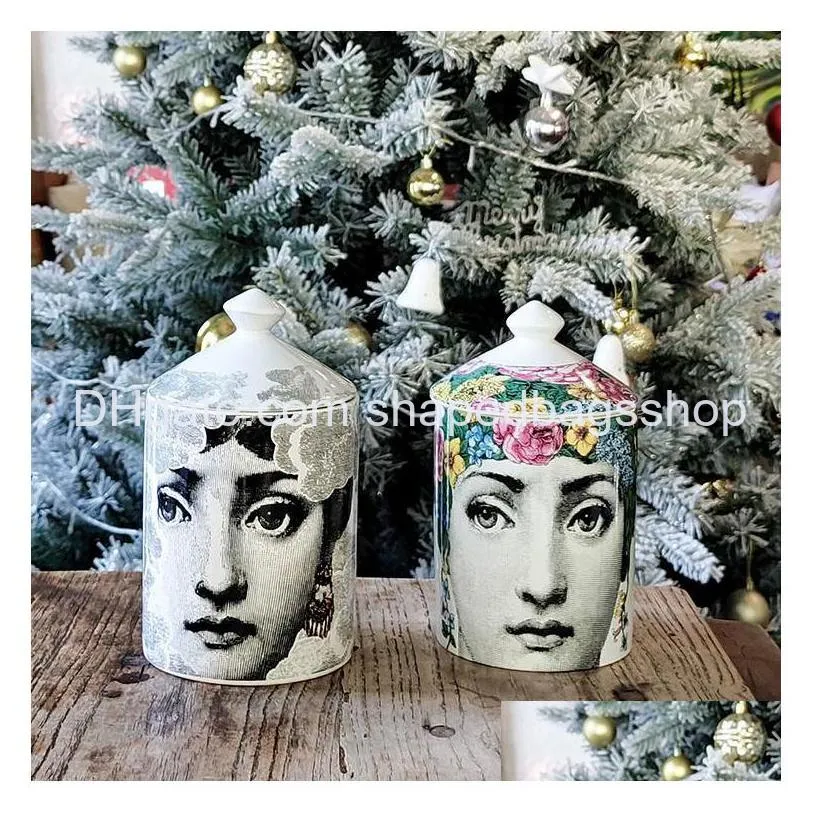 candle holders style lady face vintage bottle decorative ceramic porcelain jar jars with lid containercandle