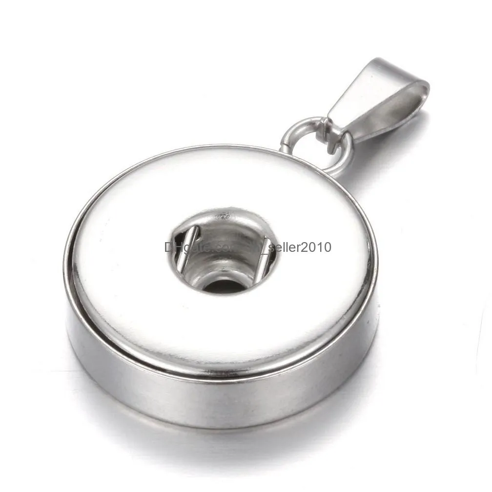 stainless steel 12mm 18mm snap button charms pendants buttons to make diy snaps bracelet necklace snap jewelry