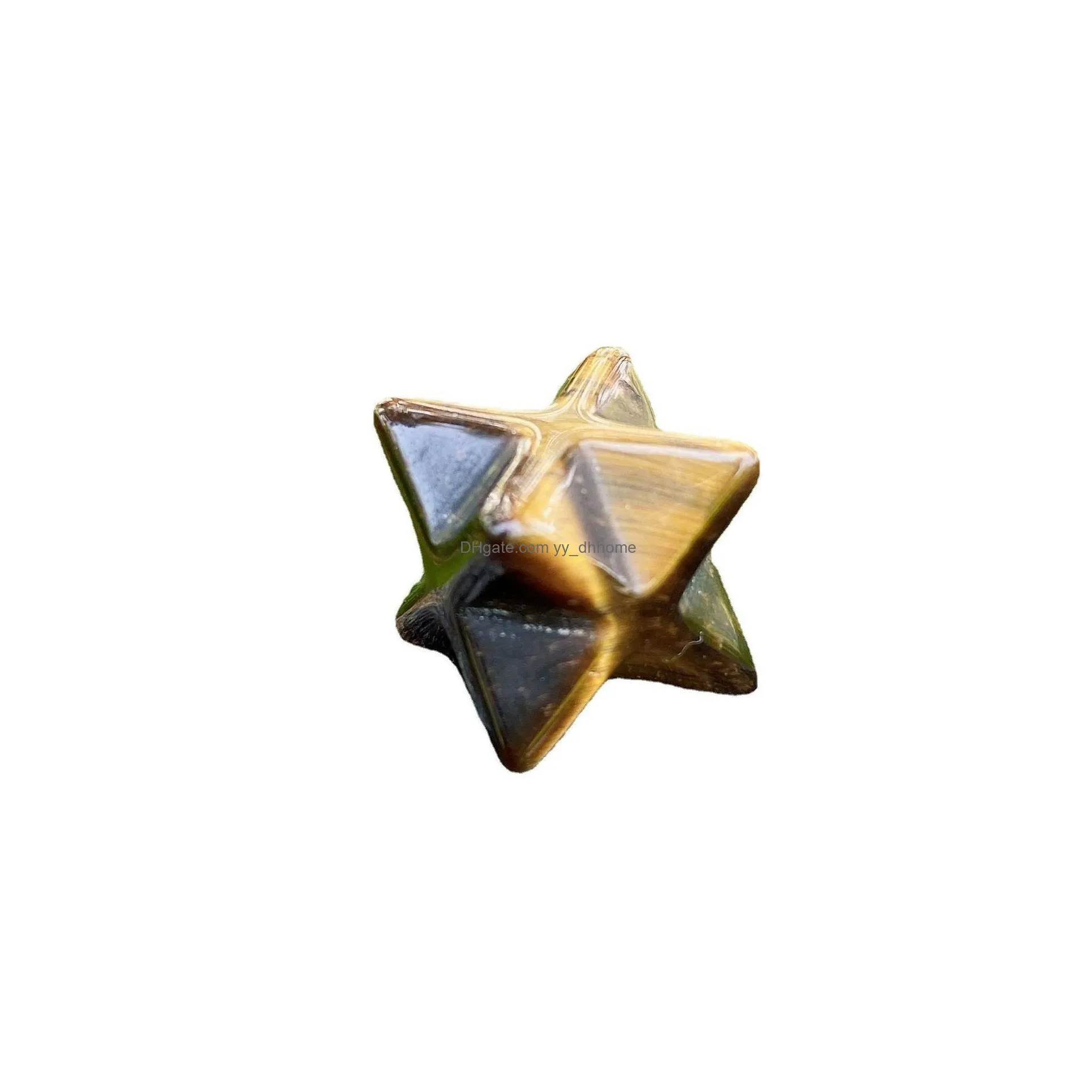 merkaba hexagram star qaurtz chakra stone crafts ornaments energy healing reiki crystal hand play home decoration