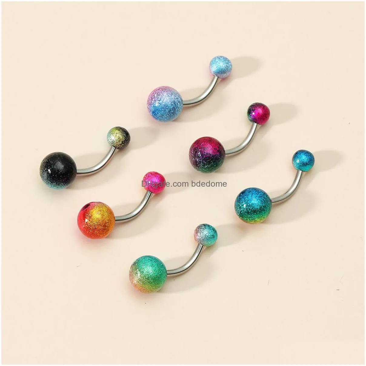 navel bell button rings piercing for women matting ball colorful surgical steel summer beach fashion body jewelry