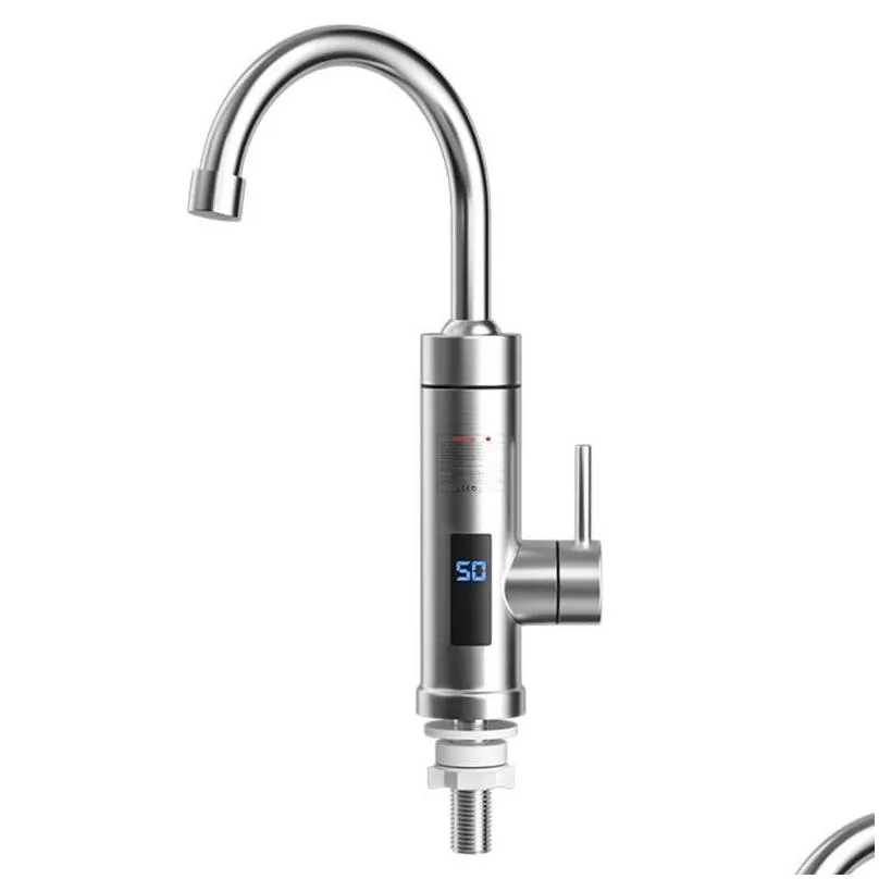 kitchen faucets stainless steel electric heated faucet fast heating replacement home el sink digital tap white us plug 110v