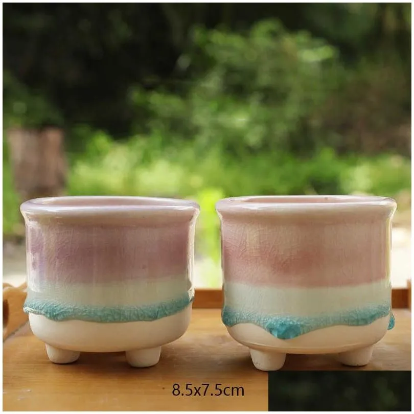 planters pots nordic style flow glaze ceramic flowerpot succulent cactus plants small bonsai pot home garden decor mini succulent plant pots