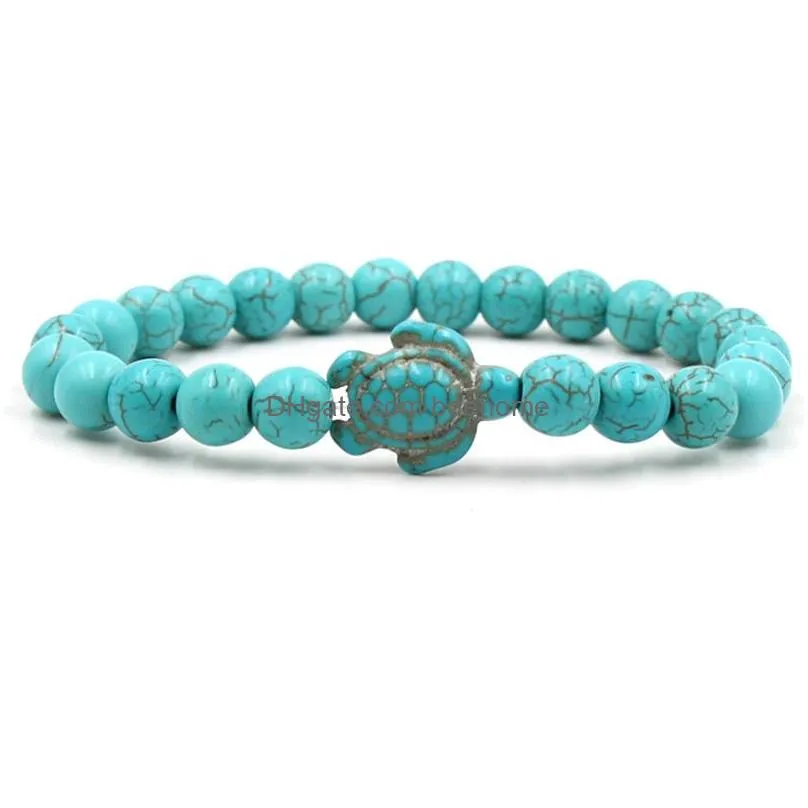 natural black lava stone turquoise tortoise charm bracelet aromatherapy  oil diffuser bracelet for women yoga jewelry