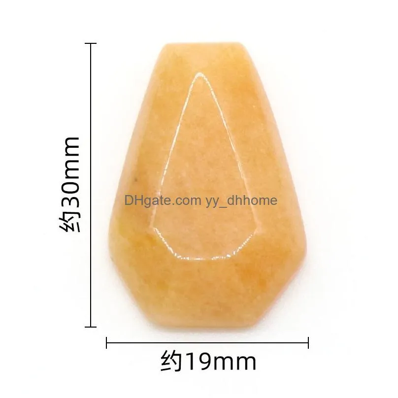 natural crystal stone small plate ornaments coffin shape reiki healing chakra quartz mineral tumbled gemstones hand piece home