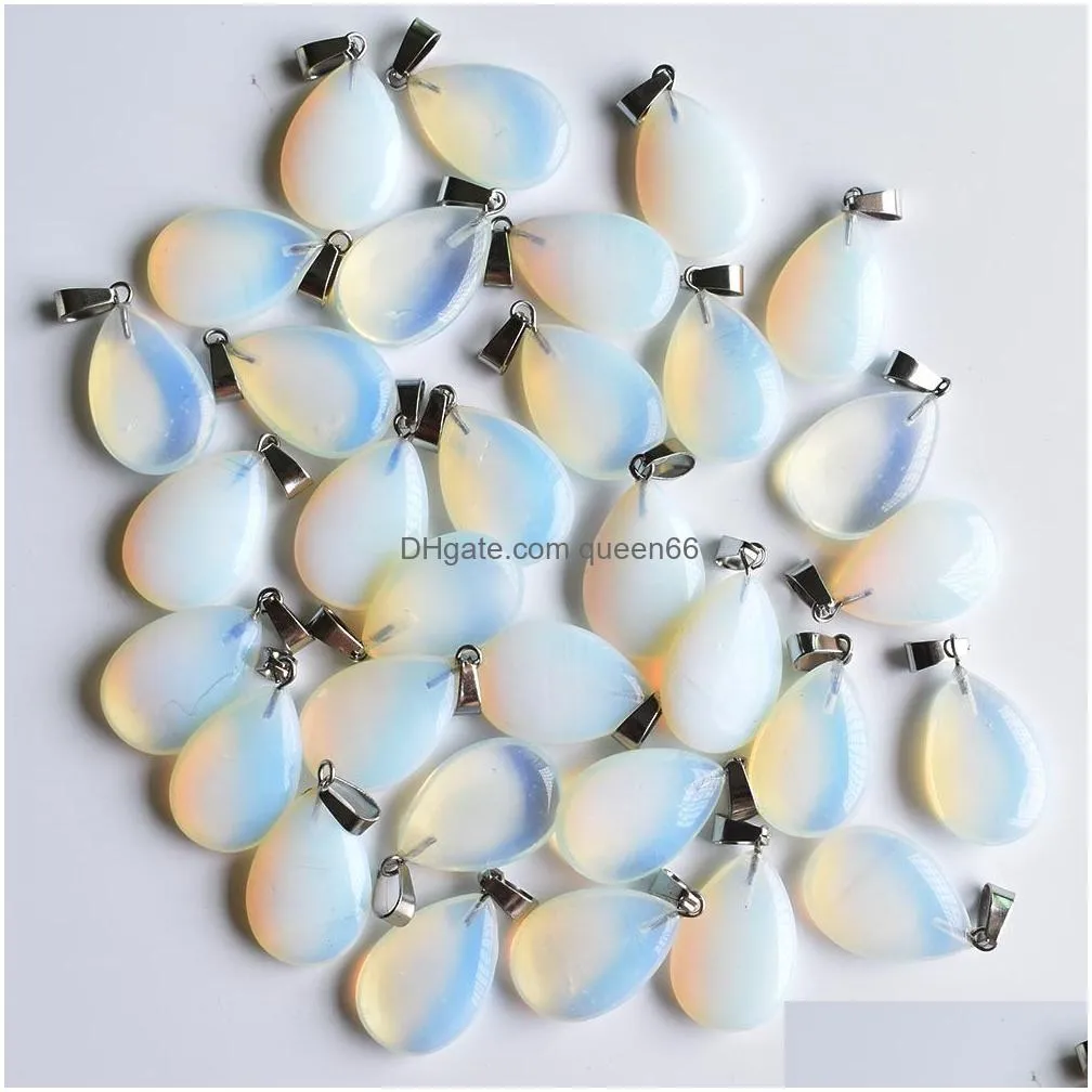 natural stone ball water drop heart opal healing pendants charms diy necklace jewelry accessories making