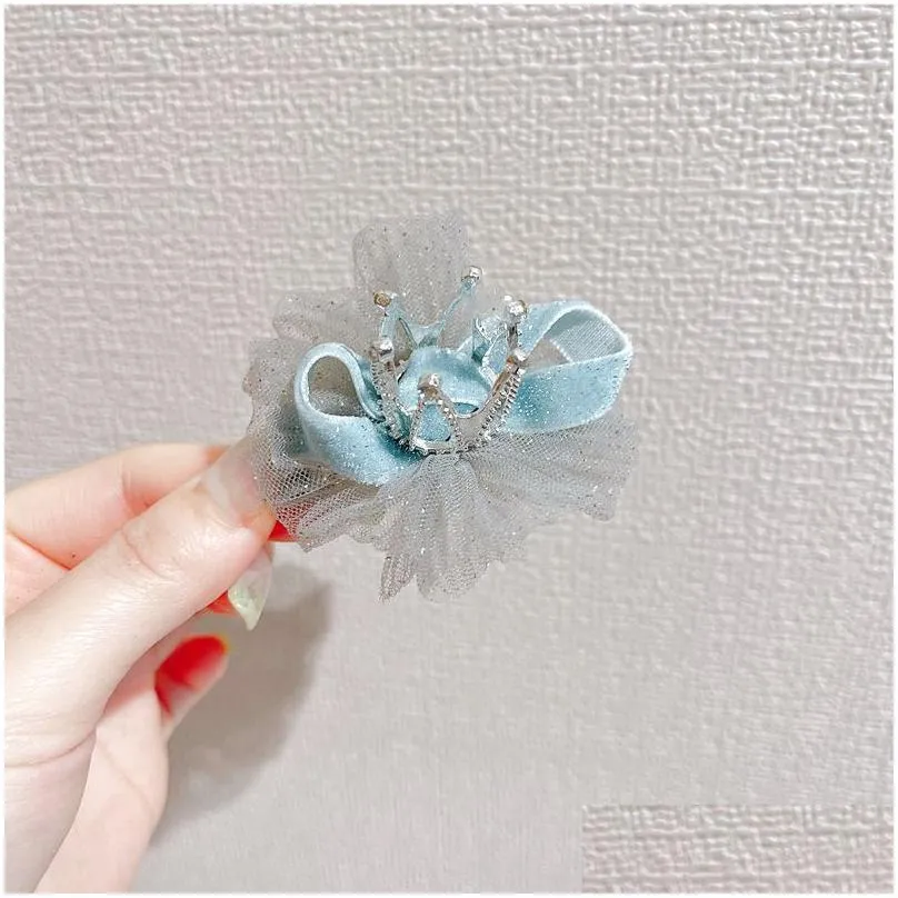 children lace bowknot crown hair clip sweet bobby pin baby girl pincess barrette side hairclip hair accessories