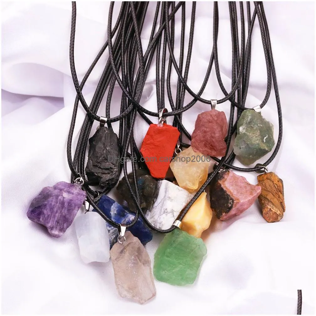 natural amethyst fluorite crystal pendant necklace energy stone healing meditation yoga gift wholesale