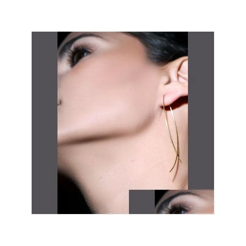 fish shaped stud earrings simplicity handmade copper wire earring for women girl brincos de gota feminino geometric ear
